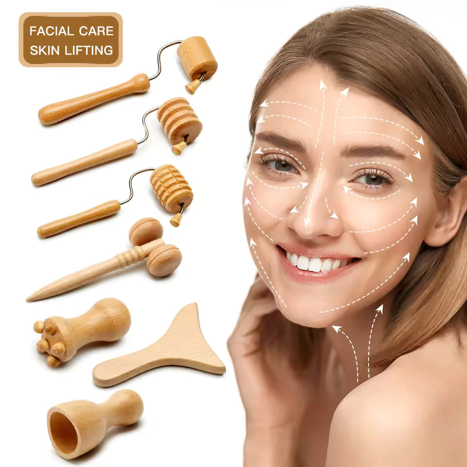 Trä Massage Roller – Ansikte & Gua Sha