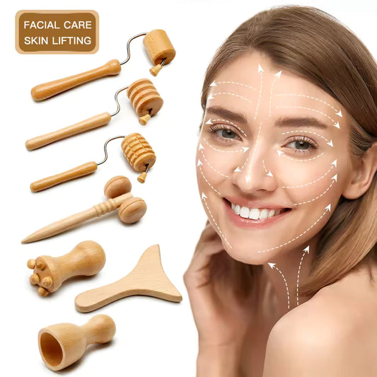 Trä Massage Roller – Ansikte & Gua Sha